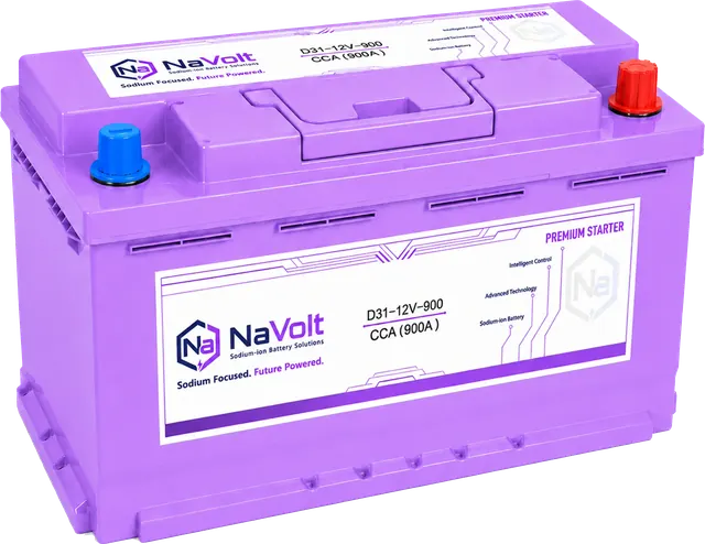 D31-12V-900 Sodium-Ion Starter Battery for Larger Vehicles NaVolt D31-12V-900 sodium-ion starter battery